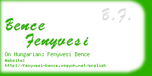 bence fenyvesi business card